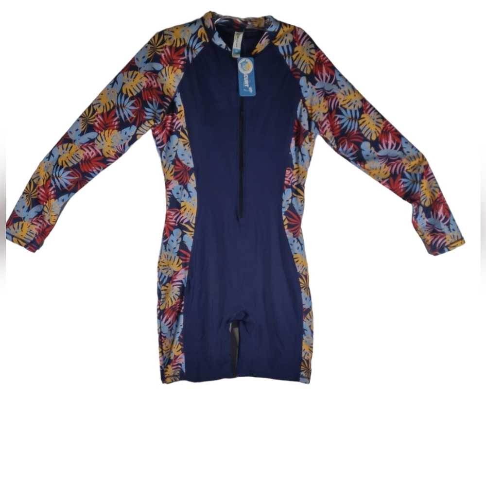 Surfing suit HALCURT Navy blue with floral pattern size XL